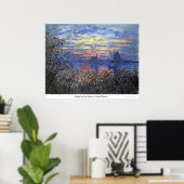 Sunset on the Seine door Claude Monet Poster (Thuiskantoor)