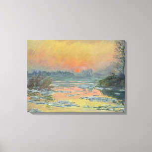 Sunset on the Seine in Winter (Claude Monet) Canvas Afdruk