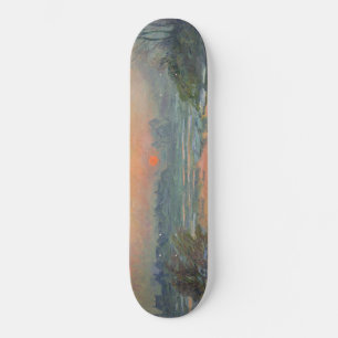 Sunset on the Seine in Winter (Claude Monet) Skateboard