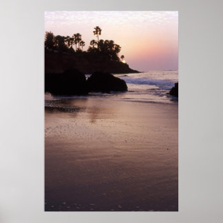 Sunset on the strand at The Gambia Poster