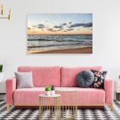 Sunset on the Waves of Lake Michigan Canvas Afdruk (Insitu (Woonkamer))