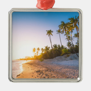 Sunset on Tropical Beach   Dominicaanse Republiek Metalen Ornament