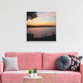 SUNSET OP CAYUGA LAKE CANVAS AFDRUK (Insitu (Woonkamer))