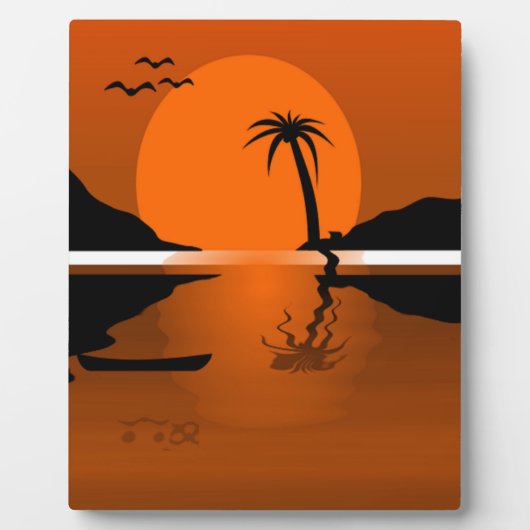 SUNSET OP HET WATER FOTOPLAAT (Voorkant)