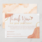 sunset orange cartes de remerciements pour les pet (Devant / Derrière)