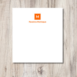 Sunset Orange Modern Chic Trendy Monogram Name Notitieblok