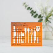 Sunset Orange Retro Recette Carte Outils de cuisin (Debout devant)