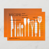 Sunset Orange Retro Recette Carte Outils de cuisin (Devant / Derrière)