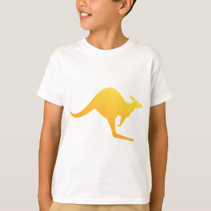 Sunset Oranje Australian Kangaroo Hopping T-shirt