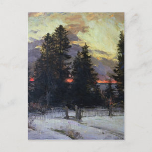 Sunset over a Winter Landscape, c.1902 Briefkaart