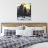 Sunset over a Winter Landscape, c.1902 Canvas Afdruk (Insitu (Slaapkamer))