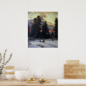 Sunset over a Winter Landscape, c.1902 Poster (Keuken)