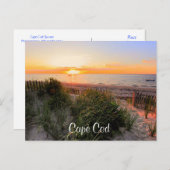 Sunset Over Beach Cape Cod MA Carte postale (Devant / Derrière)