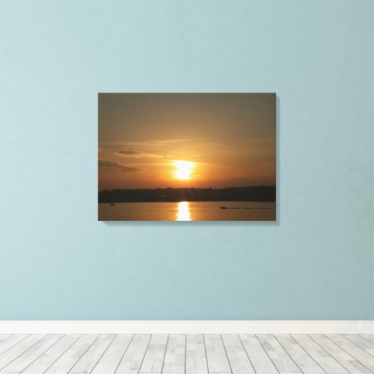 Sunset over Cardiff Bay Canvas Afdruk (Insitu (Houten vloer))