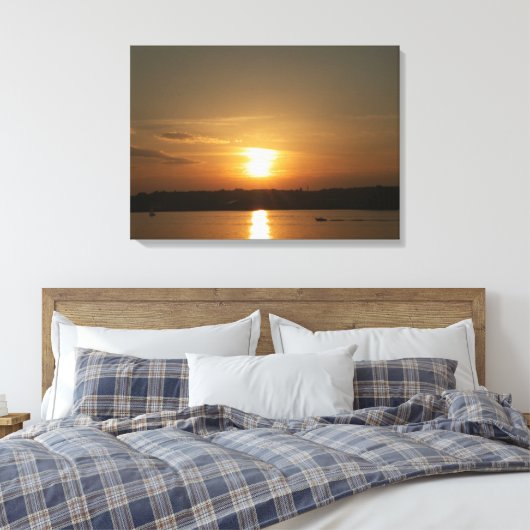 Sunset over Cardiff Bay Canvas Afdruk (Insitu (Slaapkamer))