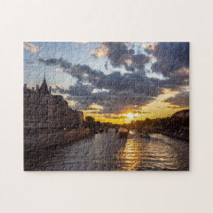 Sunset over Conciergerie - Parijs, Frankrijk Legpuzzel