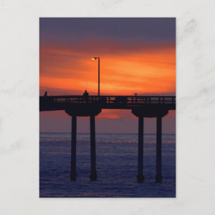 Sunset over de brug briefkaart
