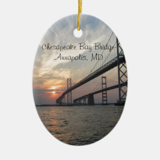 Sunset over de Chesapeake Bay Bridge Keramisch Ornament