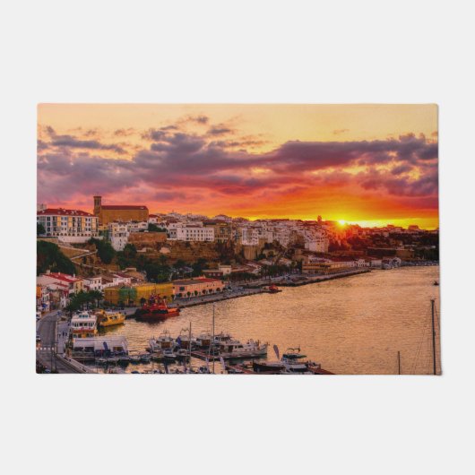 Sunset over de haven van Mahon - Menorca, Spanje Deurmat (Voorkant)