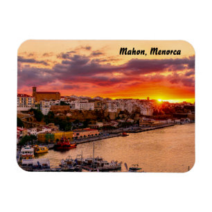 Sunset over de haven van Mahon - Menorca, Spanje Magneet