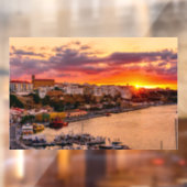 Sunset over de haven van Mahon - Menorca, Spanje Raamsticker (Vel 2)