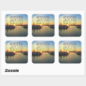 SUNSET OVER DE LAKE JEREMIAH 29:11 SCRIPTURE VIERKANTE STICKER (Vel)