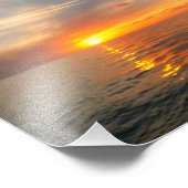 Sunset over de oceaan foto afdruk (Hoek)