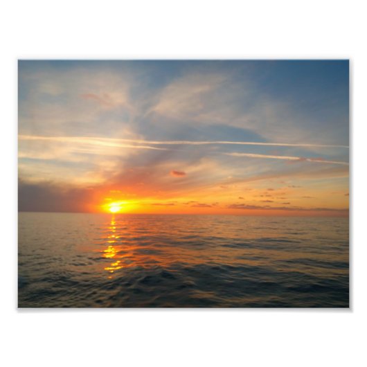 Sunset over de oceaan foto afdruk (Voorkant)
