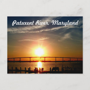 Sunset over de Patuxent-rivier, Solomons-eiland Briefkaart