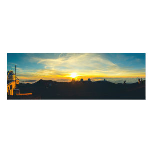 Sunset over de wolken foto afdruk