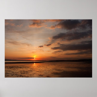 Sunset over de zuidkust van Engeland Poster