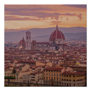 Sunset over Florence, Italië Perfect Poster