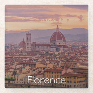Sunset over Florence, Italië Stone Glazen Onderzetter