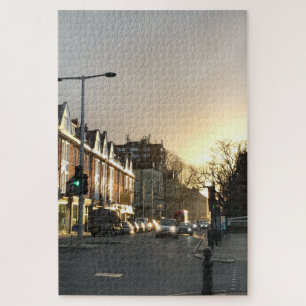 Sunset over Fulham Road, Chelsea, Londen, Verenigd Legpuzzel