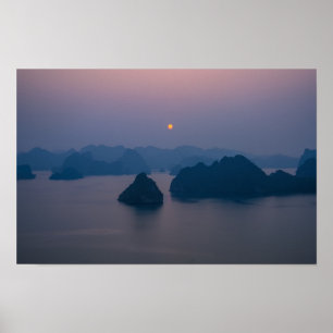Sunset over Halong Bay - Vietnam, Azië Poster