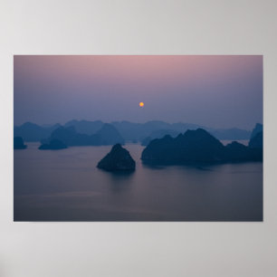 Sunset over Halong Bay - Vietnam, Azië Poster