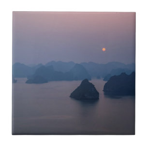 Sunset over Halong Bay - Vietnam, Azië Tegeltje