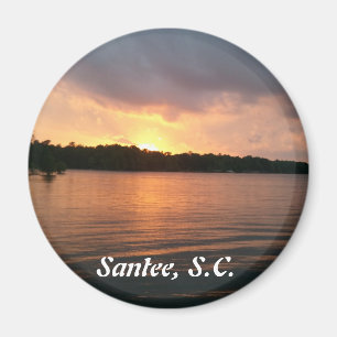 Sunset over het Marion Santee-meer Magneet