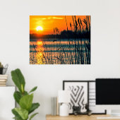 Sunset over het meer poster (Thuiskantoor)