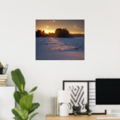 Sunset over het veld poster (Thuiskantoor)