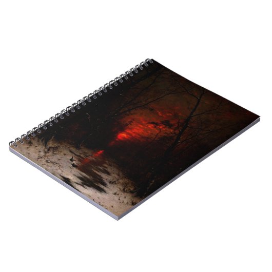 Sunset over het winterbos door Heinrich Gogarten Notitieboek (Linkerzijde)