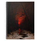 Sunset over het winterbos door Heinrich Gogarten Notitieboek (Voorkant)