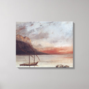 Sunset over Lake Leman, 1874 Canvas Afdruk