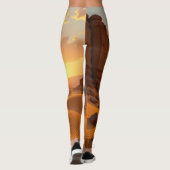 Sunset over Lost Temple Leggings Tights (Dos)