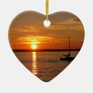 Sunset Over Lummi Island Keramisch Ornament