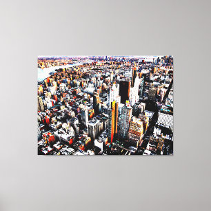 Sunset over Manhattan Canvas Afdruk