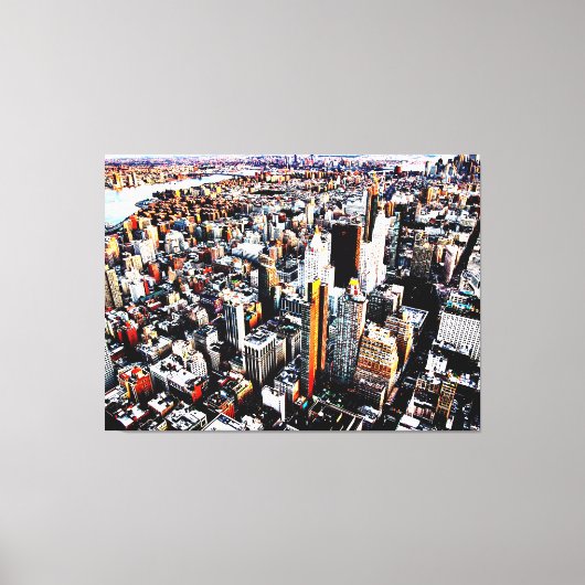 Sunset over Manhattan Canvas Afdruk (Voorkant)