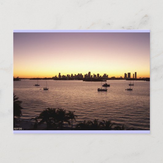 Sunset over Miami Briefkaart (Voorkant)