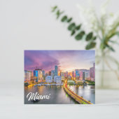 Sunset Over Miami, Florida, Verenigde Staten Briefkaart (Staand voorkant)