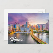 Sunset Over Miami, Florida, Verenigde Staten Briefkaart (Voorkant / Achterkant)